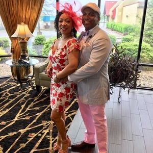 Rose lace dress with sheer see through waist!